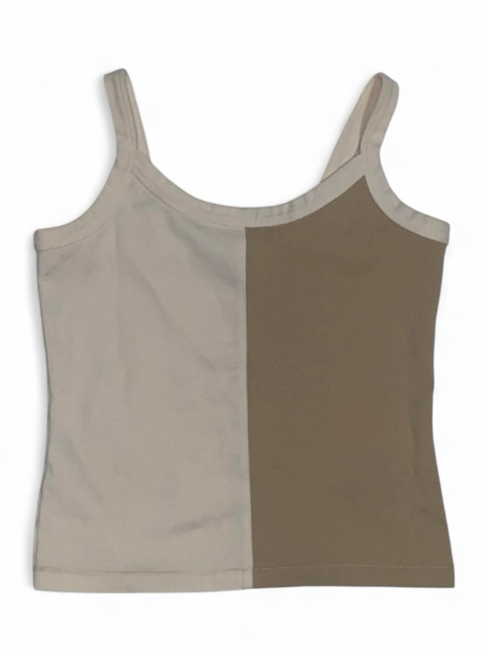 Madewell Color Block Two-Tone Cream & Tan Tank
